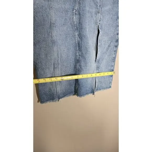 Free People We The Free Womens Long Denim Skirt Size 24 - Picture 10 of 12